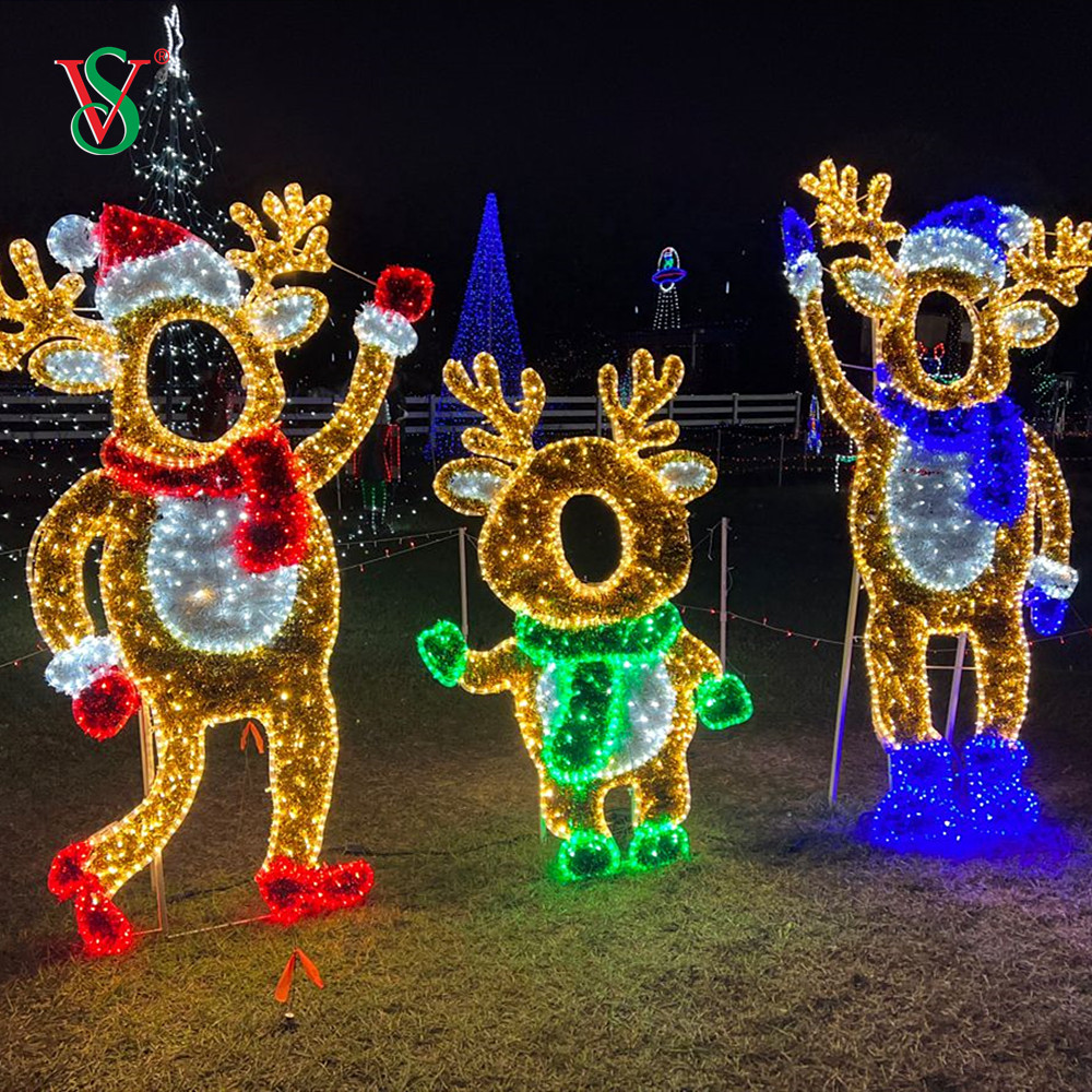 Creative Photo Frame 2D 3D Motif Light Props para decoración navideña