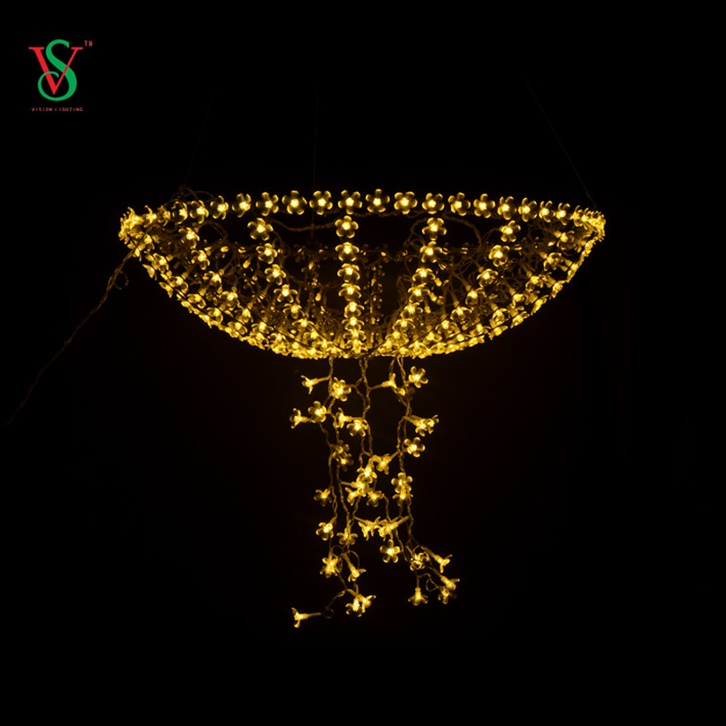 Luz de decoración de calle de Navidad animada LED Sakura Umbrella Motif Light 