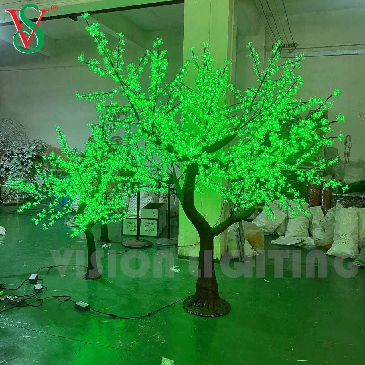 Romántico Rosa Led Artificial Cherry Blossom Tree para la decoración del paisaje del jardín de los parques de street