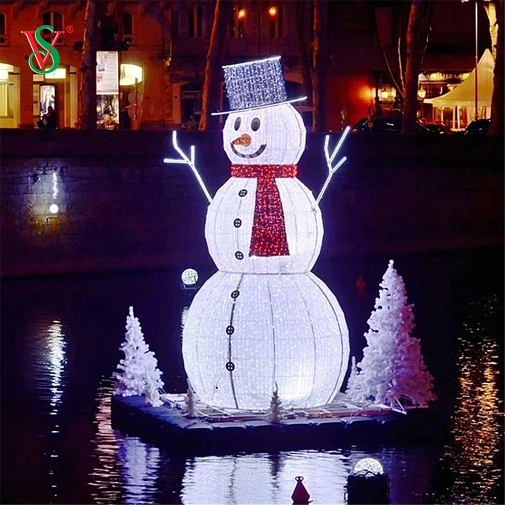 Gran muñeco de nieve LED 3D para decoración navideña al aire libre