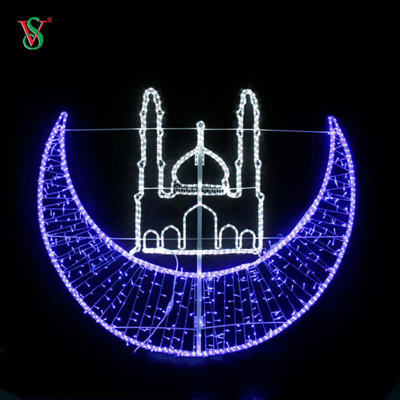 EID Mubarak LED 2D Ramadan Motif Light para decoración de poste de calle