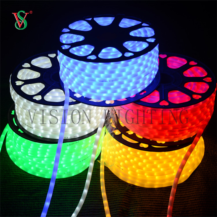 Decoración de vacaciones de forma redonda RGB 100m LED Flex Rope Strip Light for Shop Window Park Street