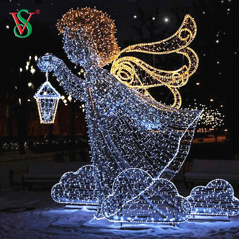 Decoración de eventos de bodas de Navidad LED 2D 3d Angel Flying Motif Lights