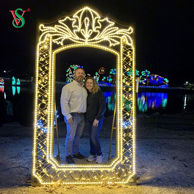 Creative Photo Frame 2D 3D Motif Light Props para decoración navideña