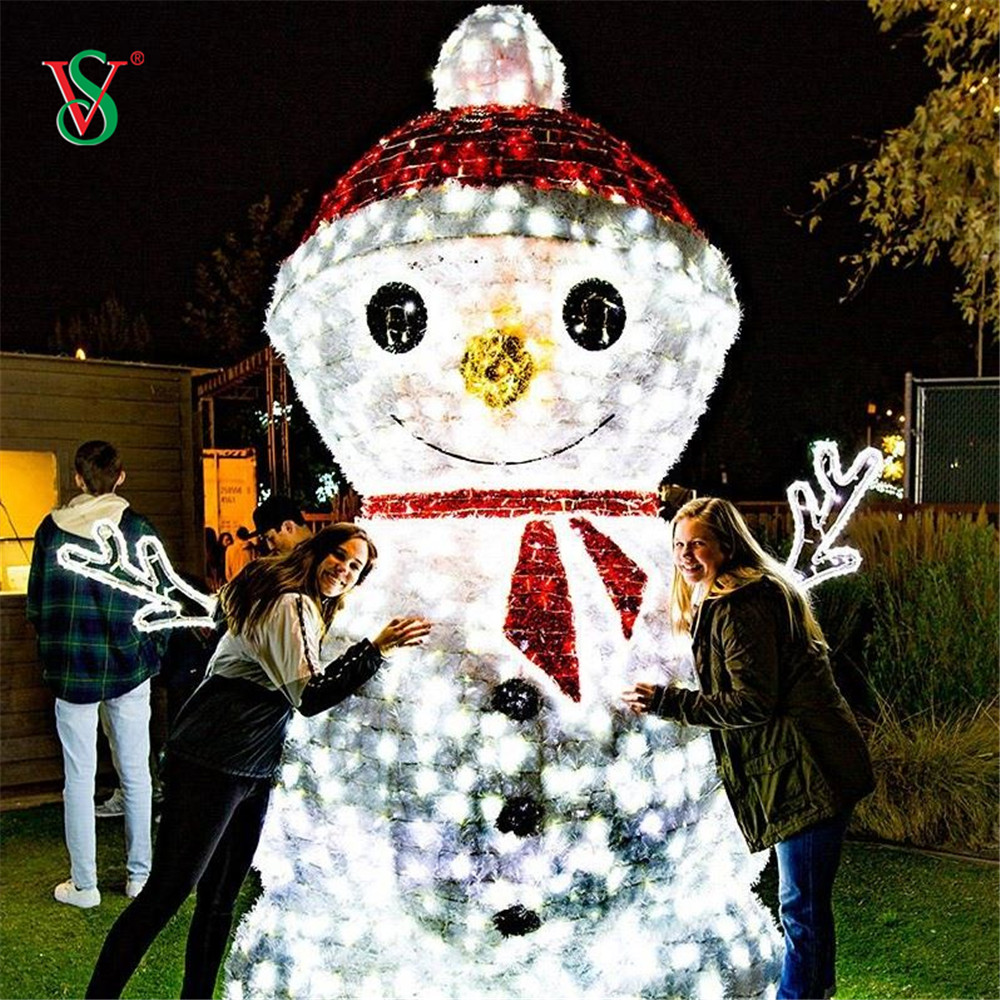 Gran muñeco de nieve LED 3D para decoración navideña al aire libre