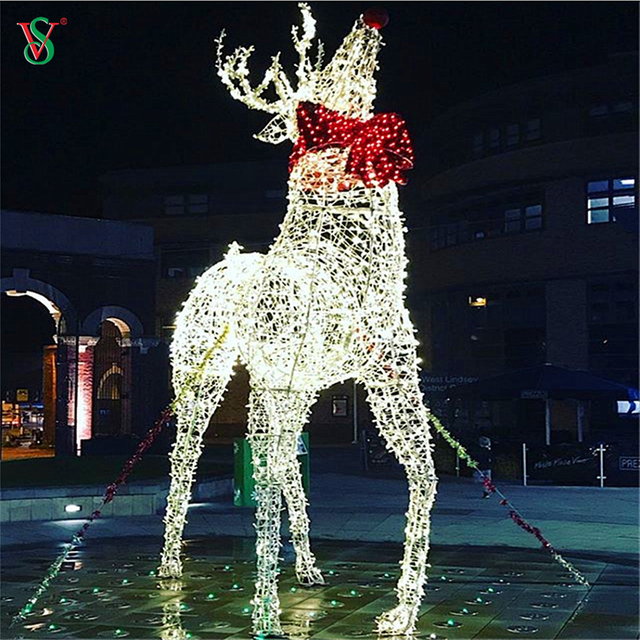 Luz grande al aire libre de la escultura del reno 3D para la decoración de la Navidad