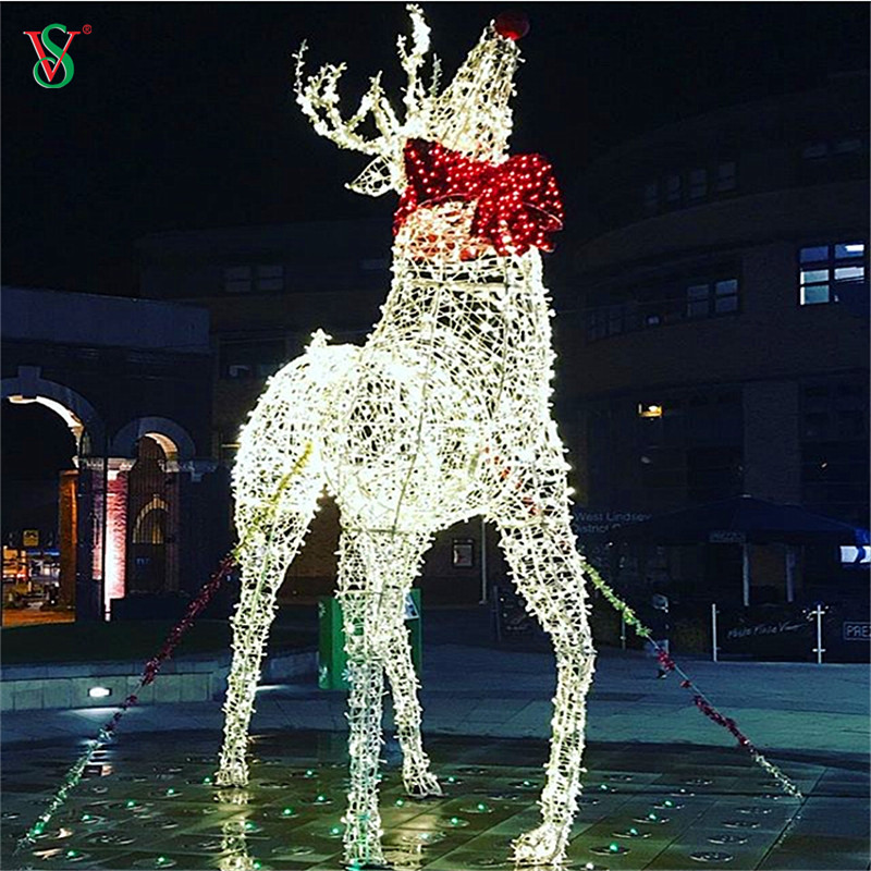 Luz grande al aire libre de la escultura del reno 3D para la decoración de la Navidad