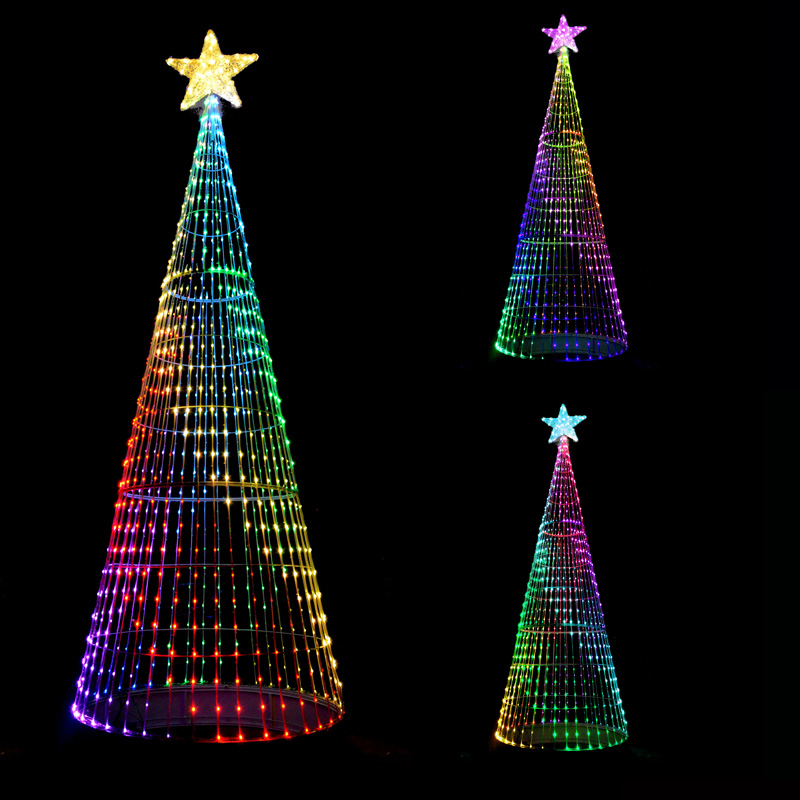 Paisaje personalizado motivo Navidad decoración al aire libre DMX512 píxeles programables RGB árbol de luz