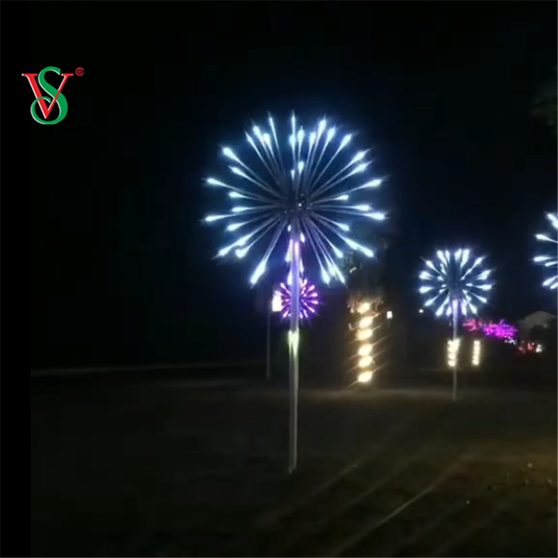 los 2.5M 3M al aire libre llevó la luz del adorno del árbol de los fuegos artificiales de la decoración 12V RGB de la Navidad para la calle