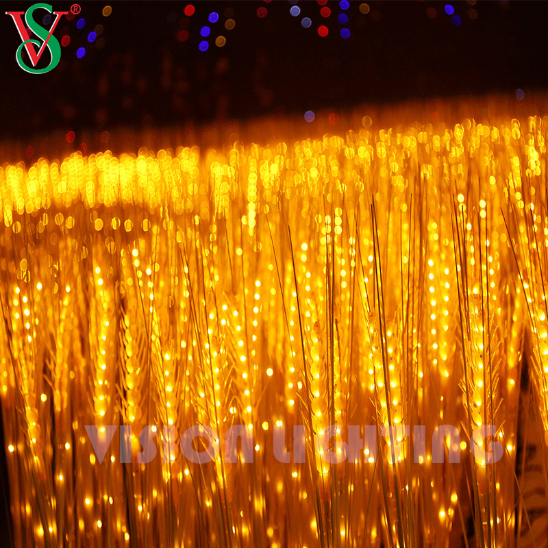 Luz de la planta de flores de trigo realista para el jardín al aire libre Decoración de la exhibición del paisaje