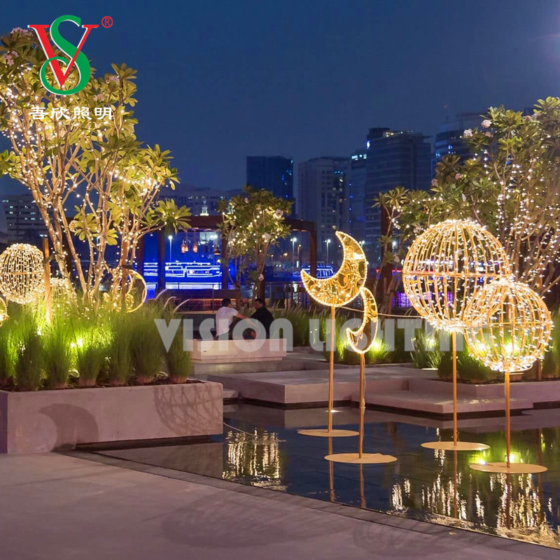 Fairy String Garland Ball Lámpara colgando Sphere Ball Ball Motif Lights para iluminación de decoración del centro comercial