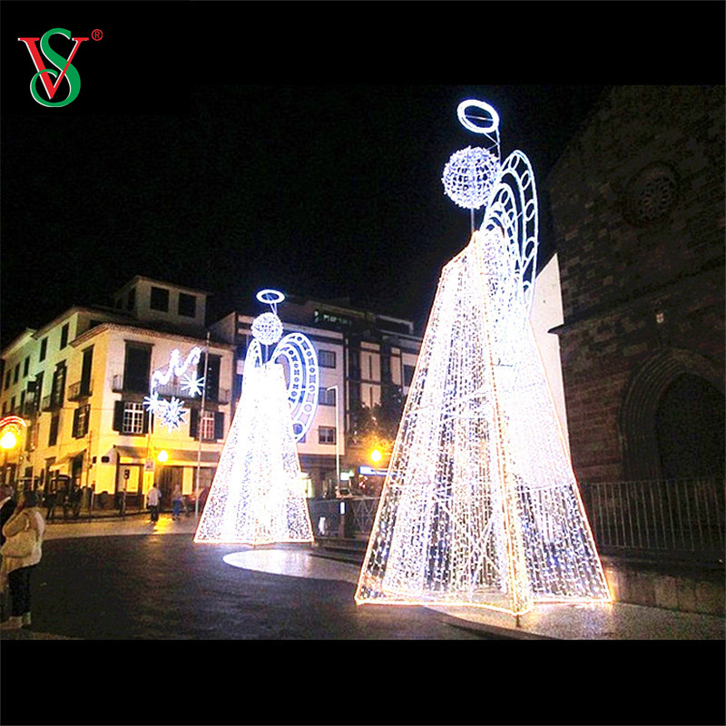 Decoración de eventos de bodas de Navidad LED 2D 3d Angel Flying Motif Lights
