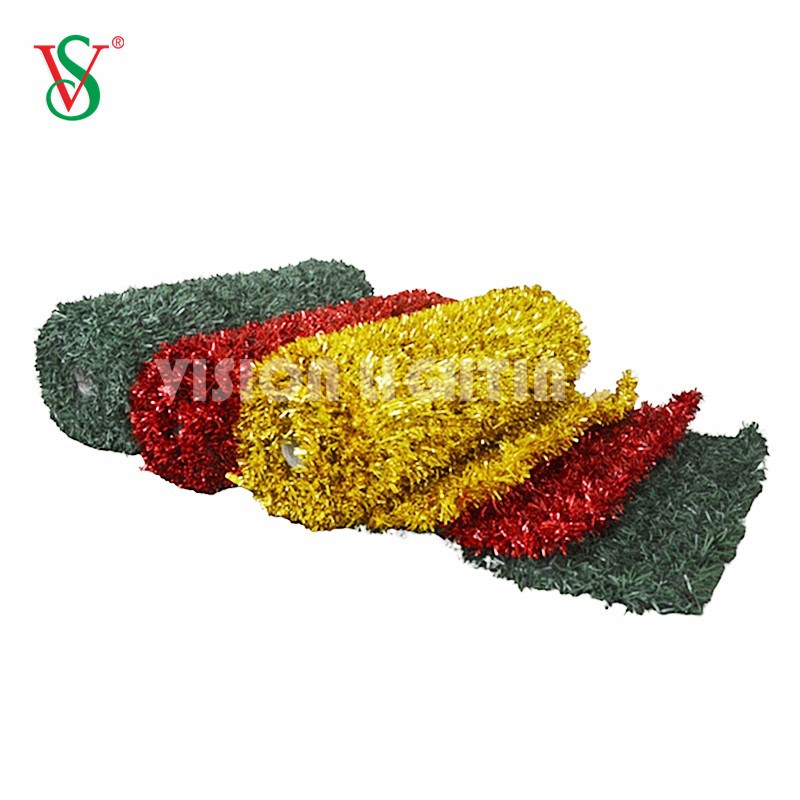 Pet Tinsel Garland Net Carpet Mesh para Navidad 2D y 3D Motif Light Decoration