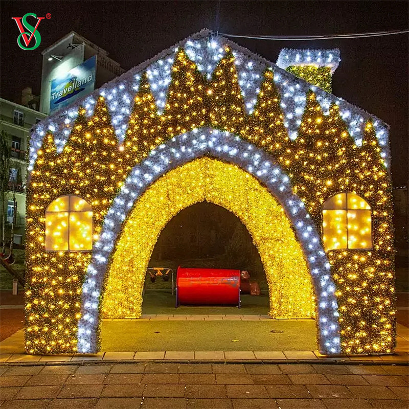 Luz grande al aire libre del motivo de la casa de pan de jengibre del LED 3D para la demostración ligera de la Navidad