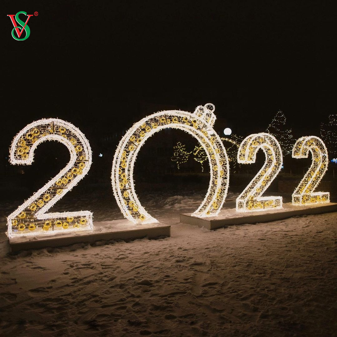 Luz de arco de tema al aire libre 3D 2025 2024 2023 Paseo a través de luces de motivo de arco