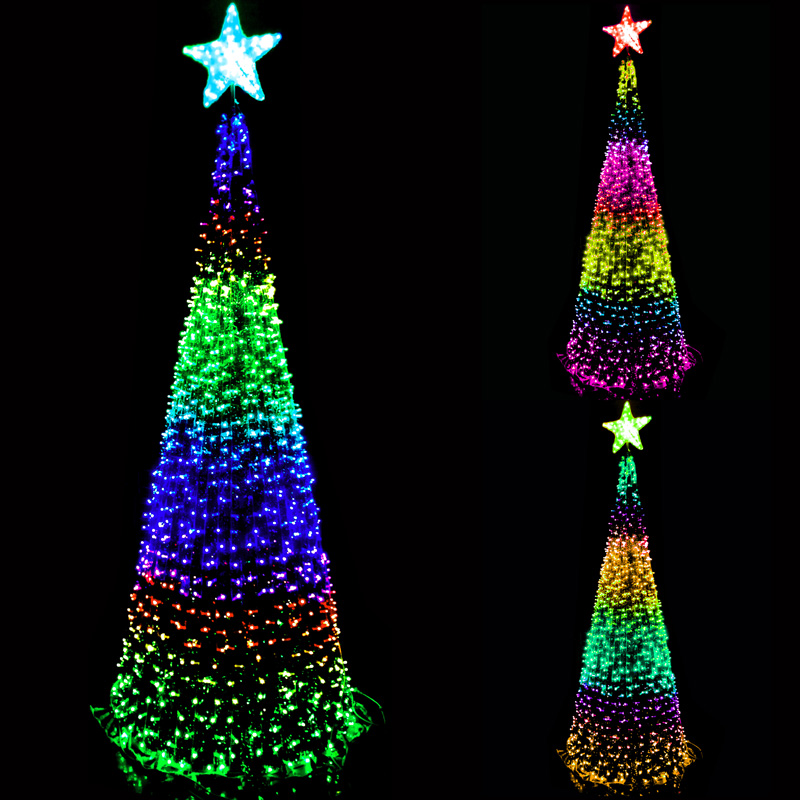 Paisaje personalizado motivo Navidad decoración al aire libre DMX512 píxeles programables RGB árbol de luz