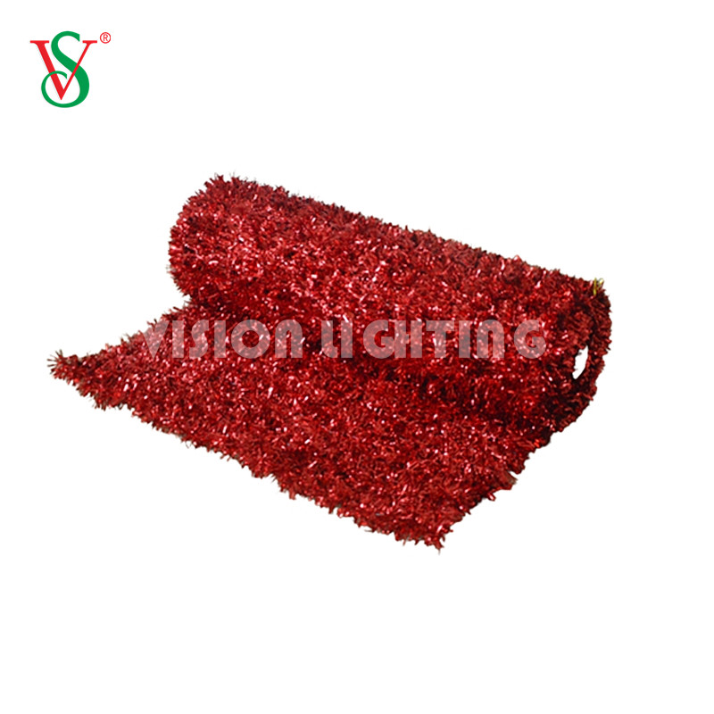 Pet Tinsel Garland Net Carpet Mesh para Navidad 2D y 3D Motif Light Decoration