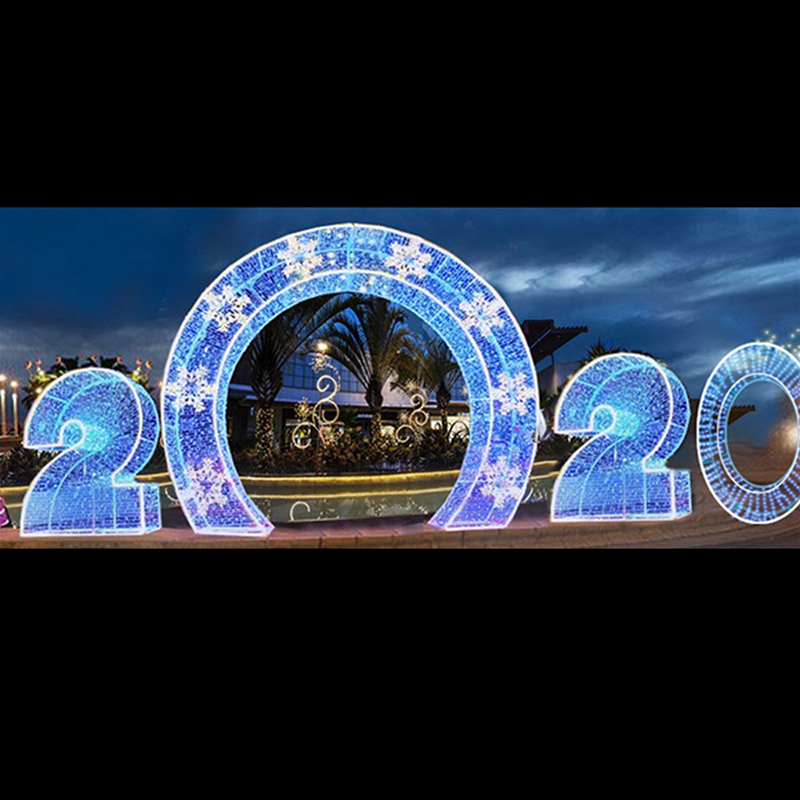 Luz con motivo de año 3D