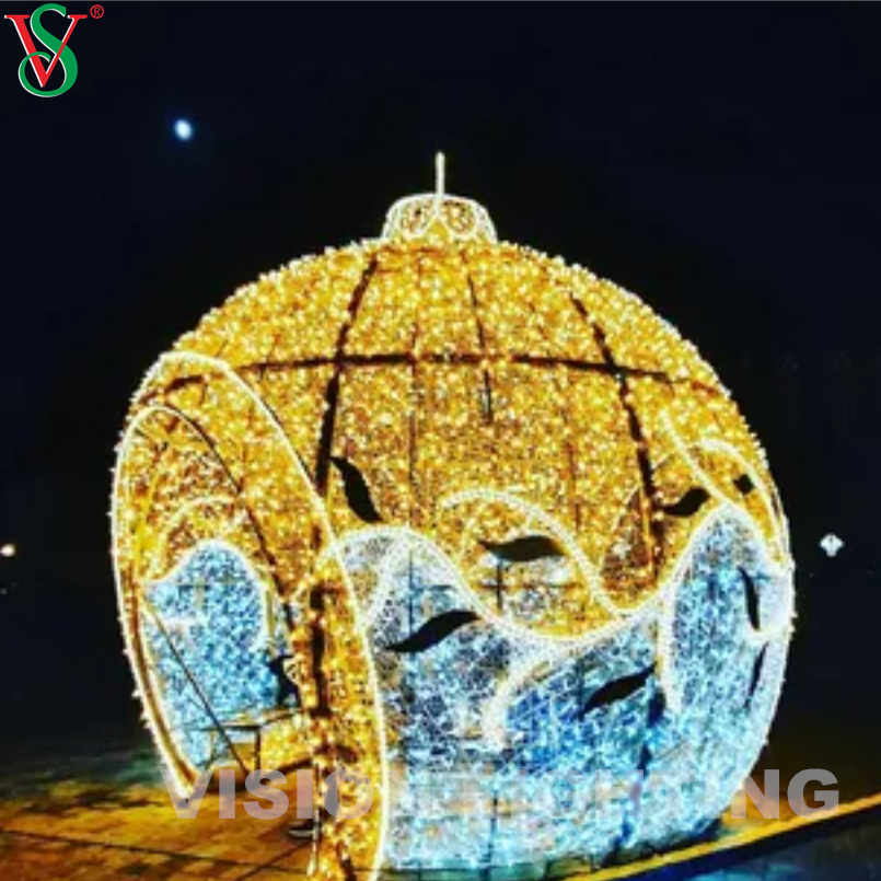 Esfera iluminada grande al aire libre 3D Led Ball Motif Decoración de Navidad Luz para decoración de vacaciones
