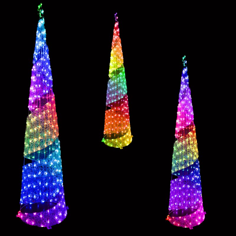 Paisaje personalizado motivo Navidad decoración al aire libre DMX512 píxeles programables RGB árbol de luz