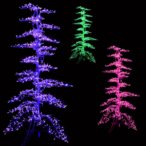 Adorno de paisaje personalizado Pixeles DMX512 / TTL decoración al aire libre Chrismtas RGB árbol de luz