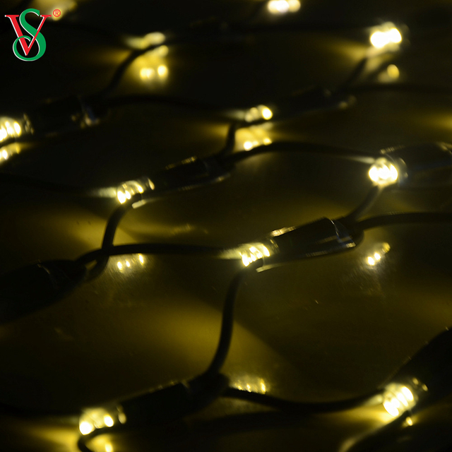 Luz de red LED blanca cálida impermeable para decoración de césped y árboles