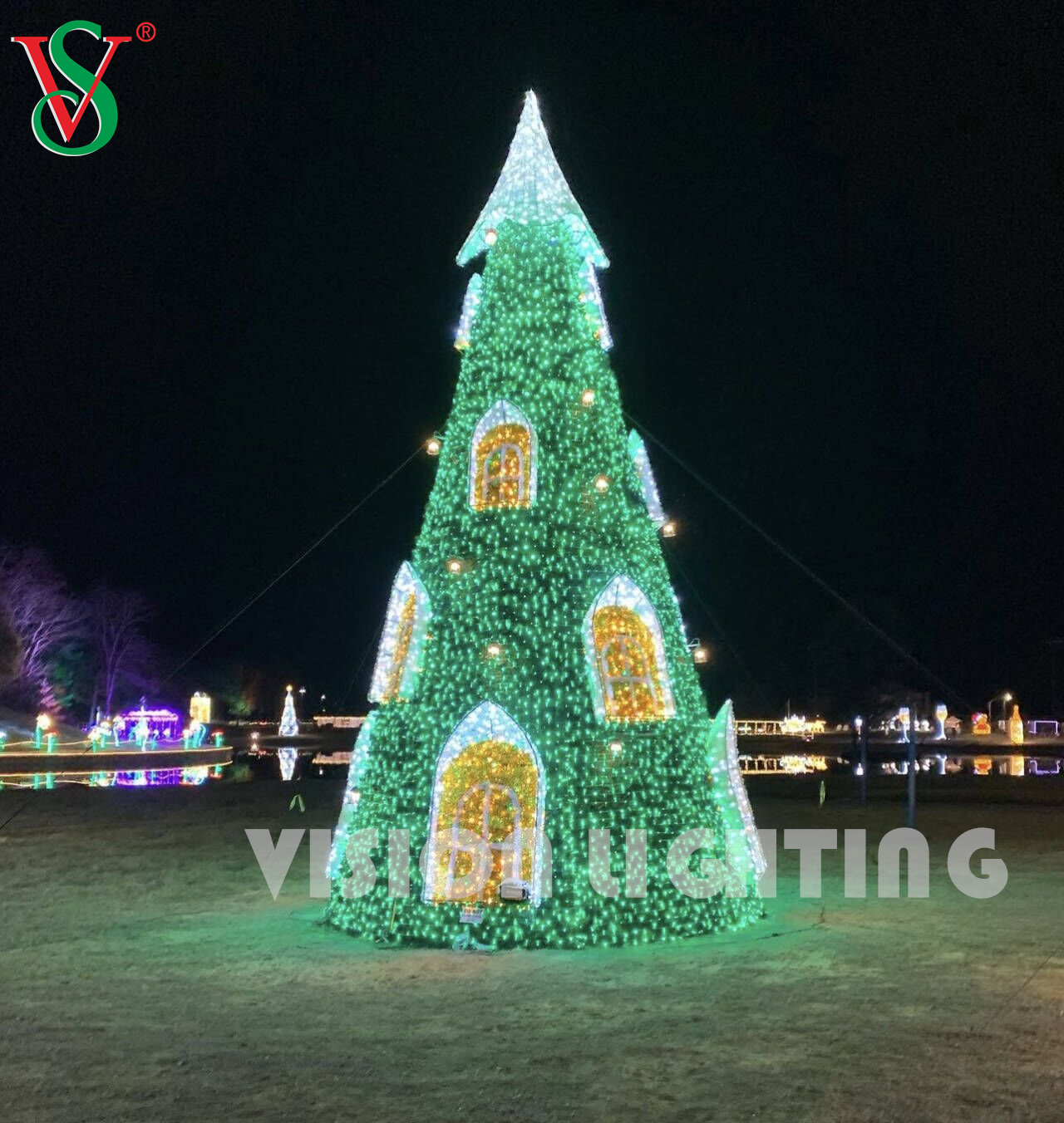 Ligera de navidad de navidad LED iluminación decorativa impermeable para cuadrados de ciudades, eventos y exhibiciones comerciales