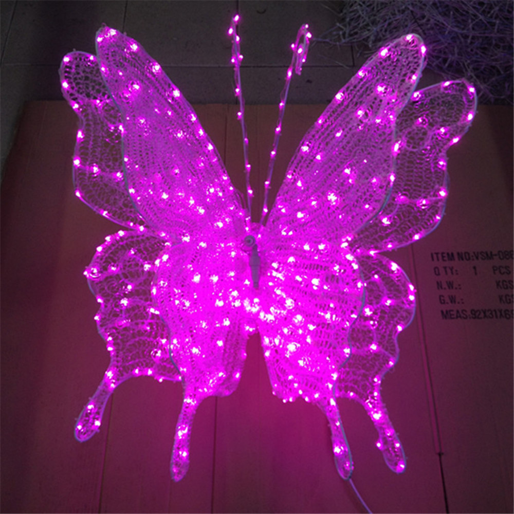 RGB Decoración de mariposas iluminadas para bodas en interiores al aire libre