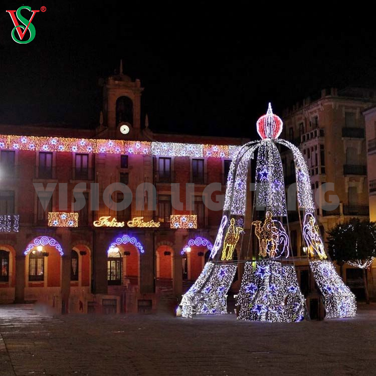 Gigante al aire libre Jingle Bell Comercial LED Motif Decoración Iluminación para Navidad