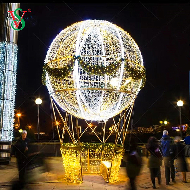 Decoración especial de Navidad LED 3D Luz de motivo de globo de aire caliente