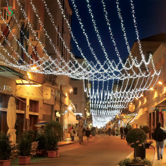 Cortina de luz LED para caminar en la carretera Decoración navideña 