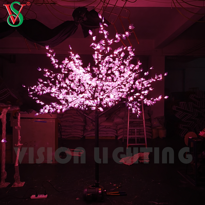 Romántico Rosa Led Artificial Cherry Blossom Tree para la decoración del paisaje del jardín de los parques de street
