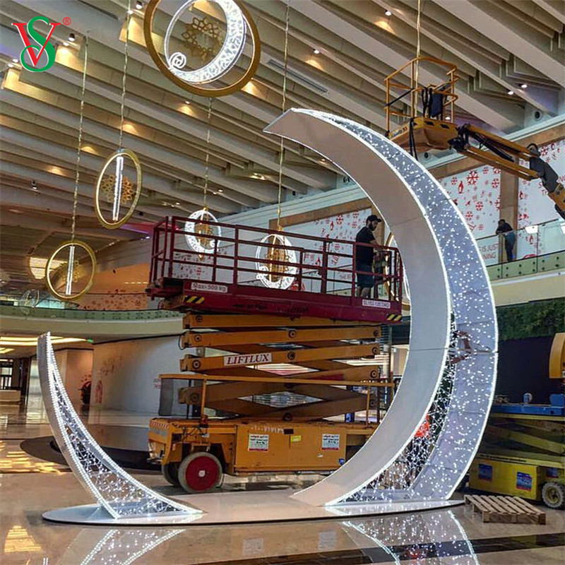 LED 3D Moon Star Motif Light para Ramadan Mubarak Eid Decoración de vacaciones