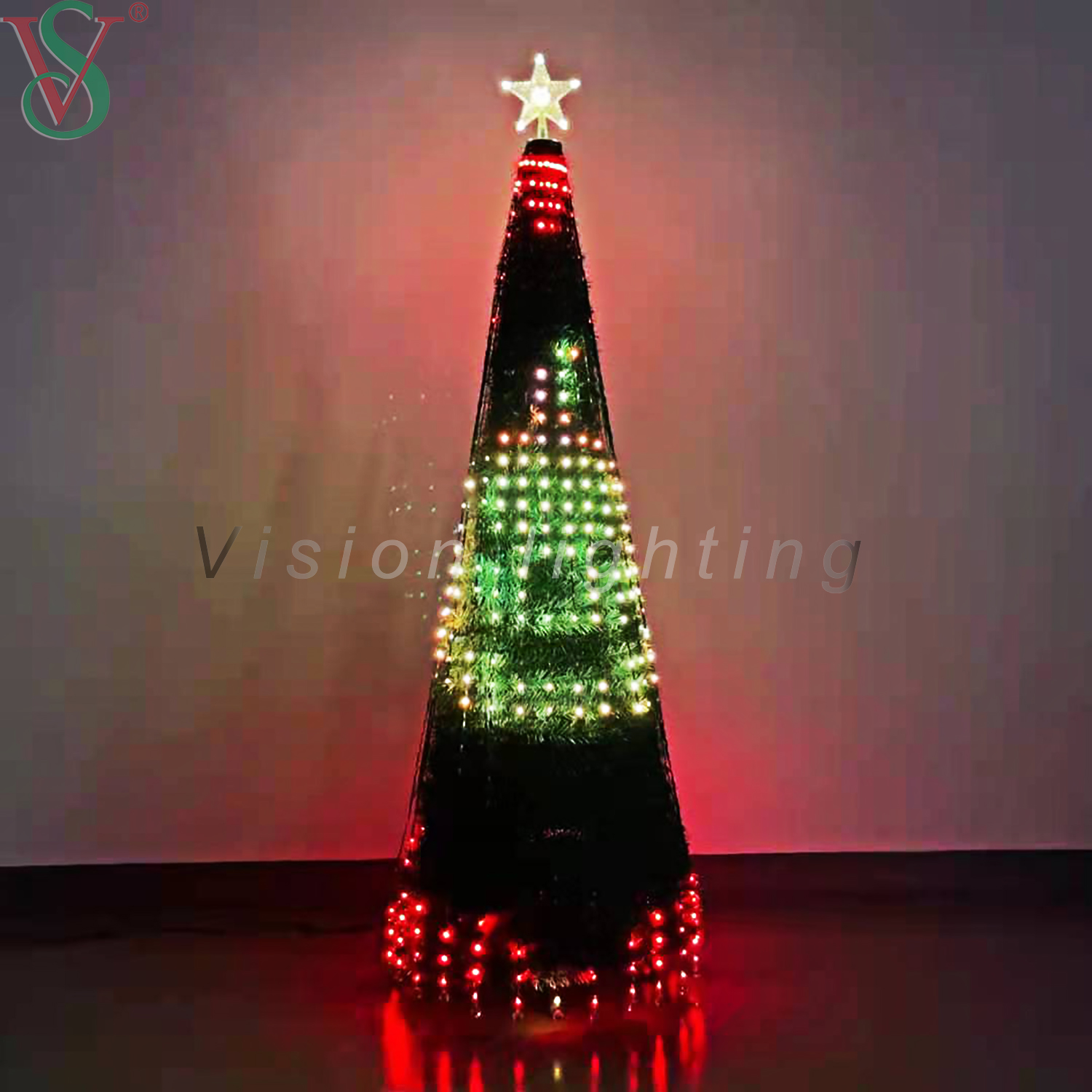 Luces de árbol de Navidad con cambio de color RGB inteligente DIY con aplicación Bluetooth