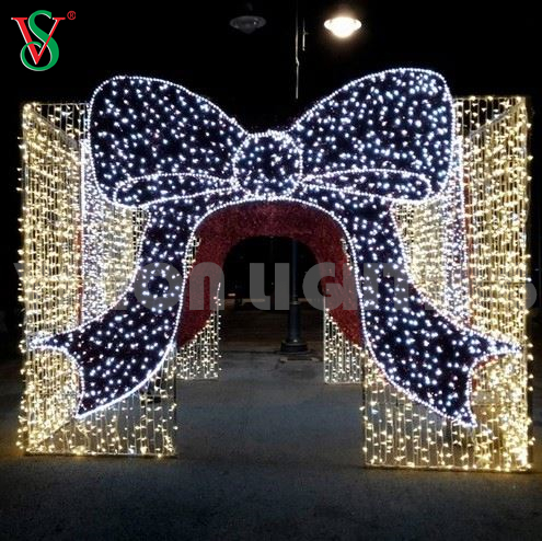 Decoración de Navidad al aire libre 3D gigante iluminado caja de regalo luces con motivos para Plaza