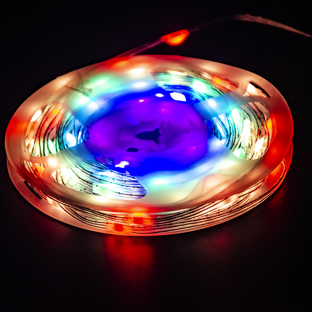 Panel remoto y control de aplicación, enchufe USB, decoración de árbol de Navidad, tira inteligente de luces LED RGB